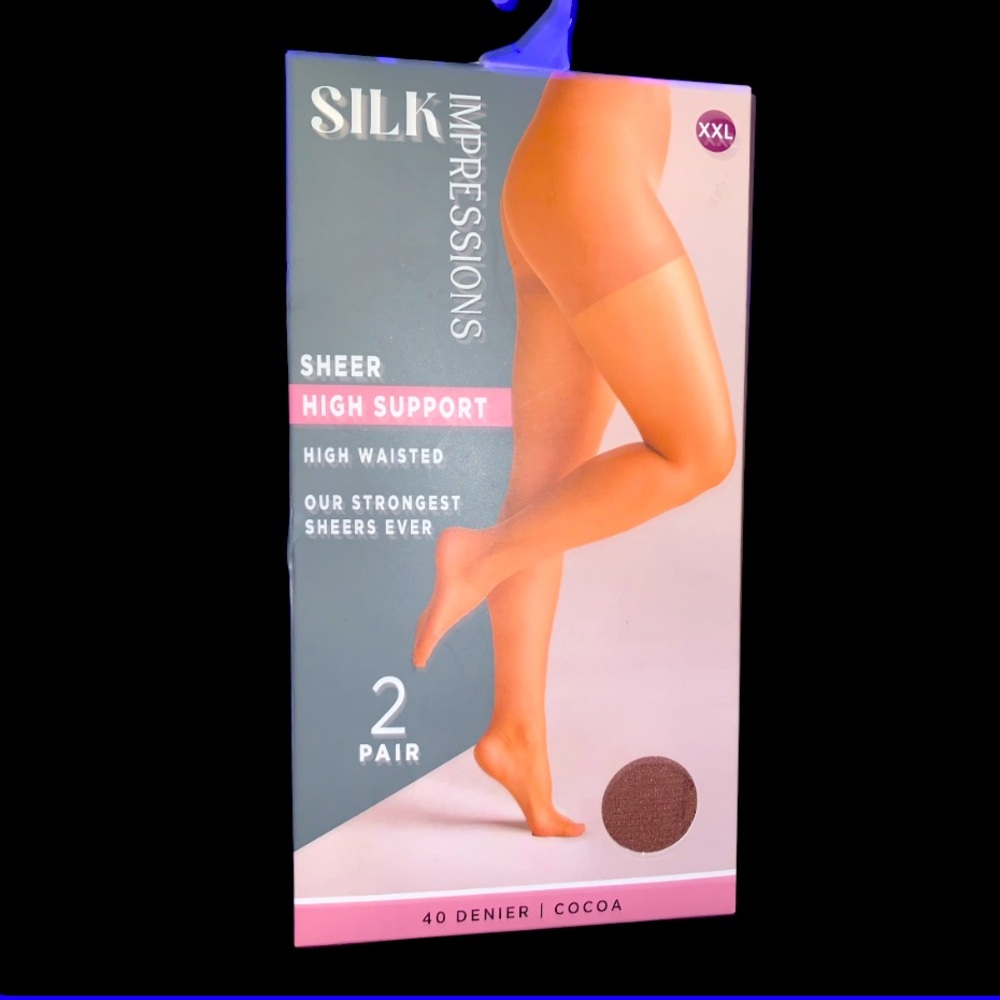 BRAND NEW Silk Impressions Sheer High Support Pantyhose XXL (Cocoa)